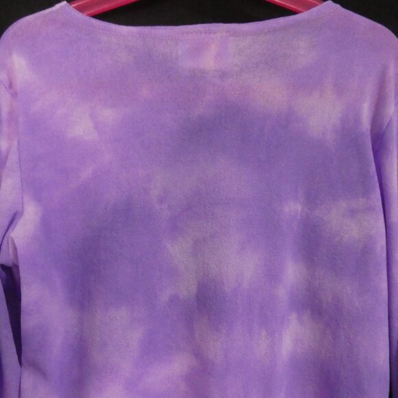 POSITIVE RESULTS | P2P 13 inches measured | Purple Tie Dye Ruffle Sleeve Top - Picture 10 of 14